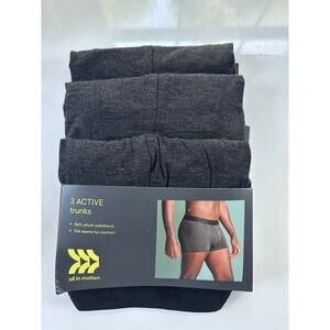 New All in Motion Set of 3 Gray/ Black Boxer Shorts Trunks Small Active